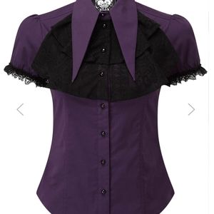 Killstar plum ruffle blouse